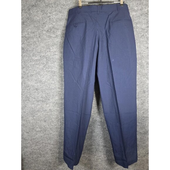 Vintage USAF Dress Pants Mens 36L AF Blue 1608 Poly Wool Tropical Uniform 90s - Picture 12 of 13